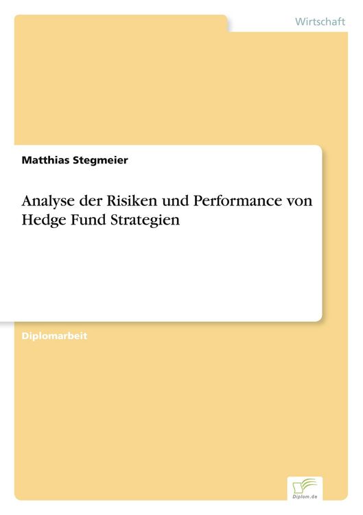 Produktbild: Analyse der Risiken und Performance von Hedge Fund Strategien