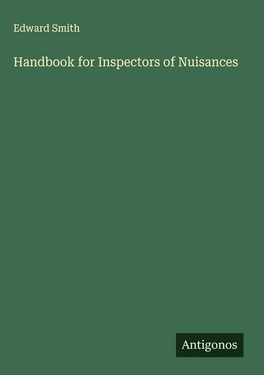Produktbild: Handbook for Inspectors of Nuisances