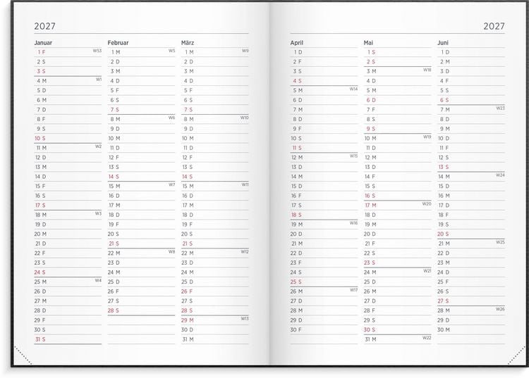 Produktbild: Kalender 26/27 Senator A5 Vega Schwarz