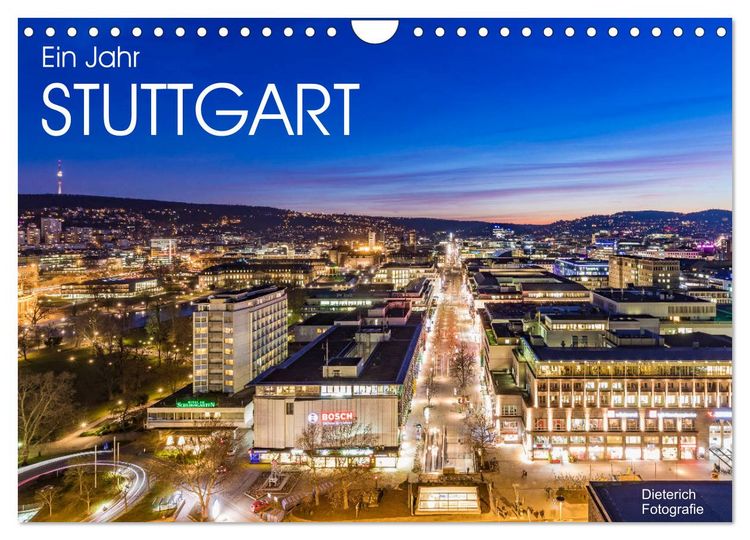 Produktbild: Ein Jahr STUTTGART (Wandkalender 2026 DIN A4 quer), CALVENDO Monatskalender