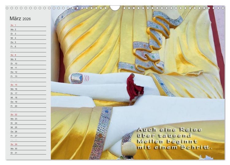 Produktbild: BUDDHA Buddhistische Weisheiten (Wandkalender 2026 DIN A3 quer), CALVENDO Monatskalender