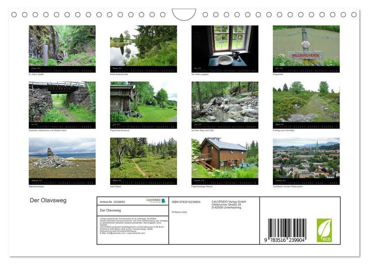 Produktbild: Der Olavsweg (Wandkalender 2026 DIN A4 quer), CALVENDO Monatskalender