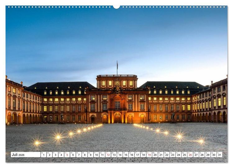 Produktbild: Mannheim bei Nacht - Impressionen aus der Quadratestadt (hochwertiger Premium Wandkalender 2026 DIN A2 quer), Kunstdruck in Hochglanz