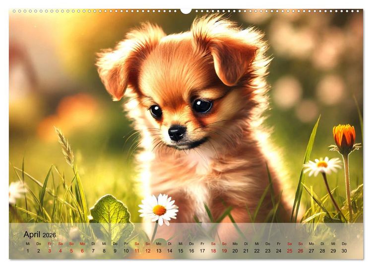 Produktbild: Chihuahua-Welpen &ndash; Kleine Wunder (hochwertiger Premium Wandkalender 2026 DIN A2 quer), Kunstdruck in Hochglanz