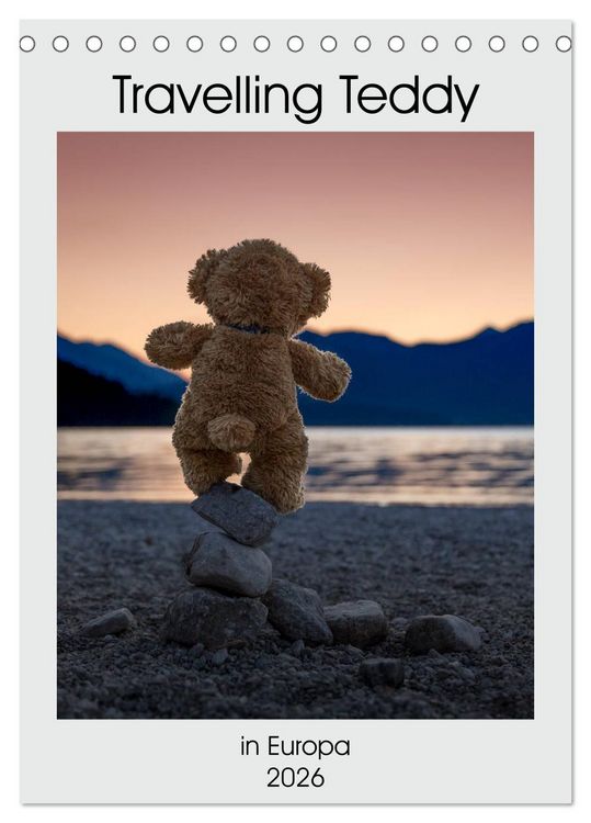 Produktbild: Travelling Teddy in Europa (Tischkalender 2026 DIN A5 hoch), CALVENDO Monatskalender
