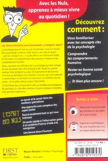 Produktbild: La psychologie pour les nuls