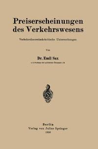 Produktbild: Preiserscheinungen des Verkehrswesens