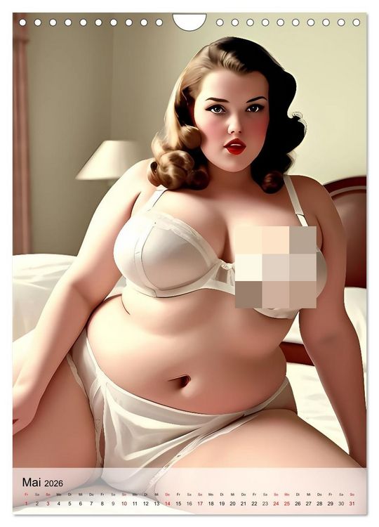 Produktbild: Pin up Girls Hei&szlig;e Kurven mit Retro Charme (Wandkalender 2026 DIN A4 hoch), CALVENDO Monatskalender