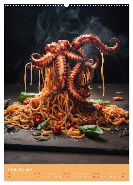 Produktbild: Food Fusion Fantasies (High Quality Premium Wall Calendar 2026 DIN A2 portrait),CALVENDO 12 Month Wall Calendar