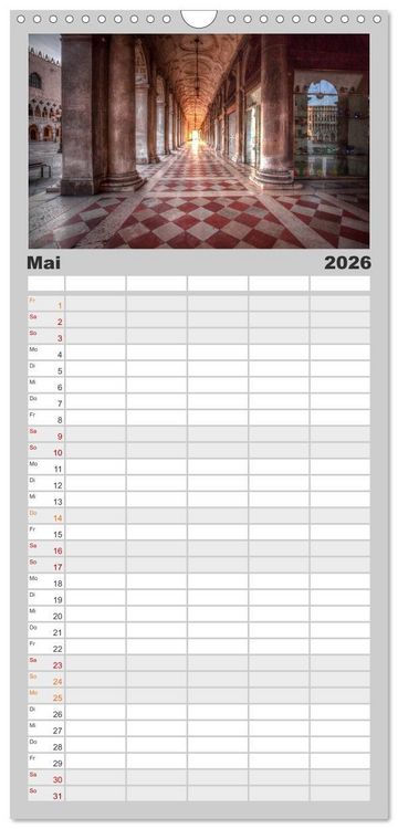 Produktbild: Familienplaner 2026 - Venedig - La Serenissima mit 5 Spalten (Wandkalender, 21 x 45 cm) CALVENDO