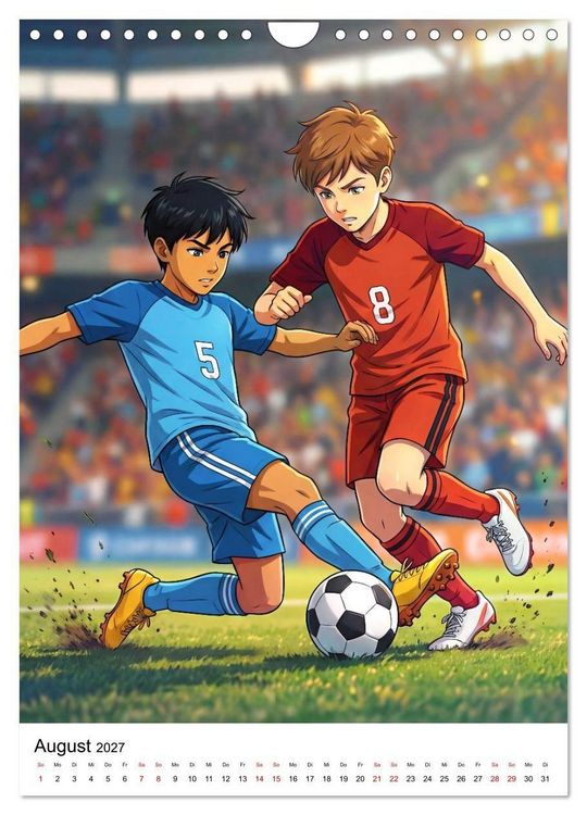 Produktbild: Level Up &ndash; Fu&szlig;ballhelden (Wandkalender 2027 DIN A4 hoch), CALVENDO Monatskalender