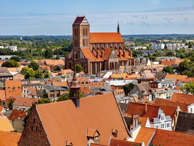 Produktbild: CALVENDO Puzzle Blick von der Aussichtsplattform von St. Georgen &uuml;ber die Altstadt nach St. Nikolai | 1000 Teile Lege-Gr&ouml;&szlig;e 64x48cm Foto-Puzzle f&uuml;r gl