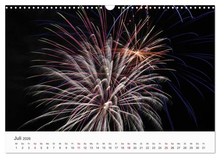 Produktbild: Feuerwerke - Kunstwerke am Himmel (Wandkalender 2026 DIN A3 quer), CALVENDO Monatskalender