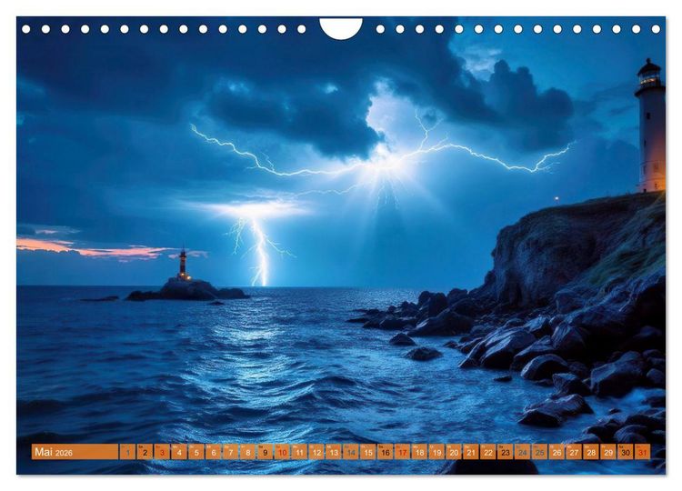 Produktbild: Mega-Blitze (Wandkalender 2026 DIN A4 quer), CALVENDO Monatskalender