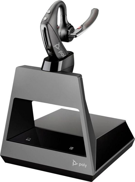 Produktbild: HP Poly Voyager5200 Office In Ear Headset Bluetooth&reg;, Kabellos Schwarz mit Bluetooth&reg; Basisstation