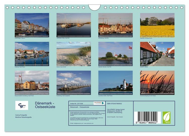 Produktbild: D&auml;nemark - Ostseek&uuml;ste (Wandkalender 2026 DIN A4 quer), CALVENDO Monatskalender