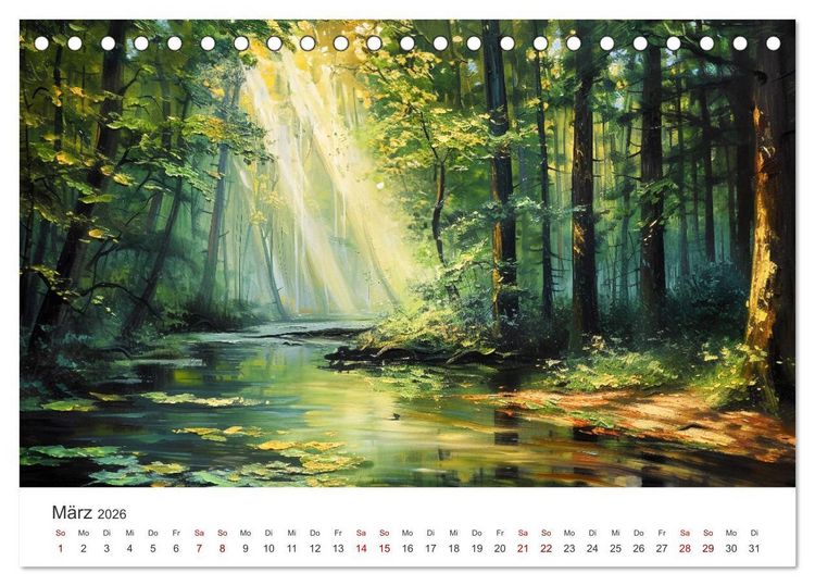Produktbild: Farben und Licht - Landschaftsmalerei im Jahreskreis (Tischkalender 2026 DIN A5 quer), CALVENDO Monatskalender