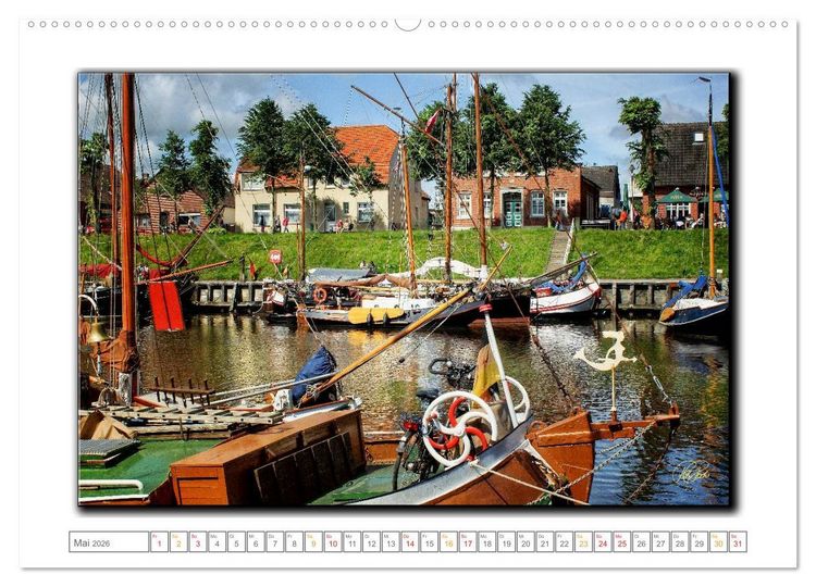 Produktbild: Ostfriesland - die bezaubernden alten H&auml;fen (hochwertiger Premium Wandkalender 2026 DIN A2 quer), Kunstdruck in Hochglanz