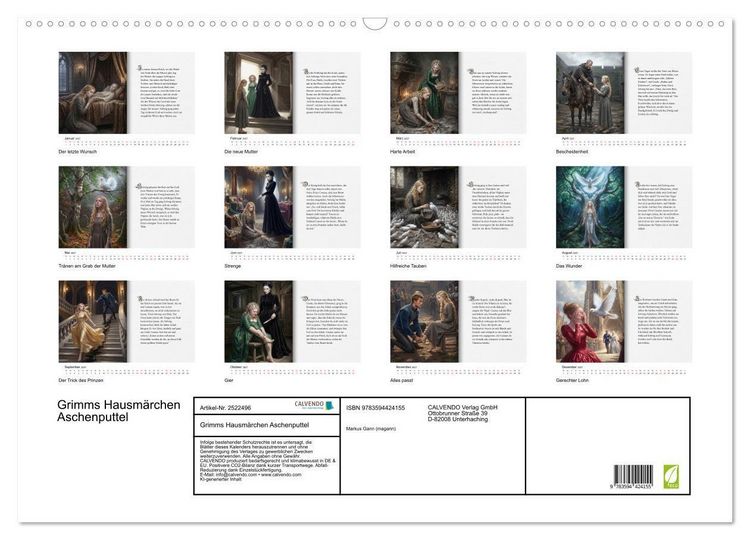 Produktbild: Grimms Hausm&auml;rchen Aschenputtel (Wandkalender 2027 DIN A2 quer), CALVENDO Monatskalender