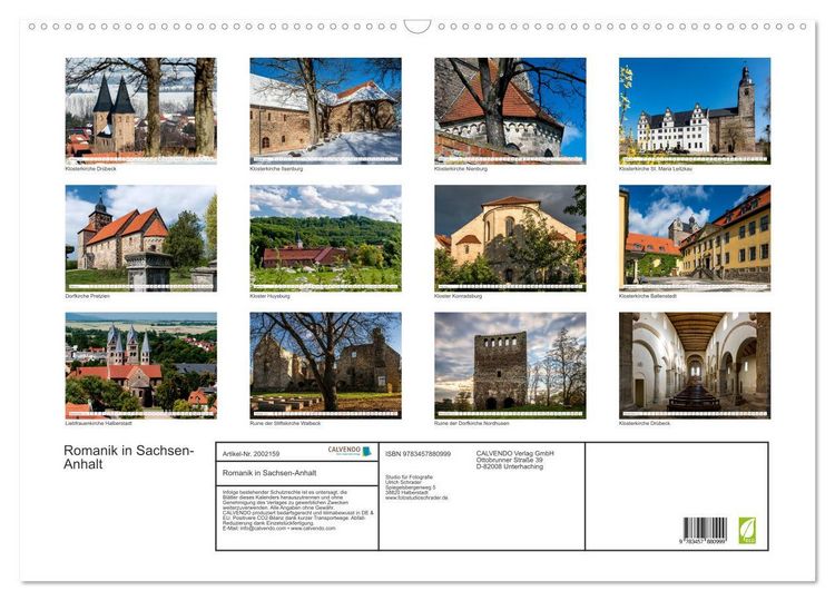 Produktbild: Romanik in Sachsen-Anhalt (Wandkalender 2026 DIN A2 quer), CALVENDO Monatskalender