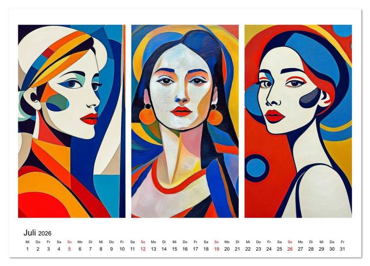 Produktbild: Dreiklang der K&ouml;pfe (Wandkalender 2026 DIN A2 quer), CALVENDO Monatskalender