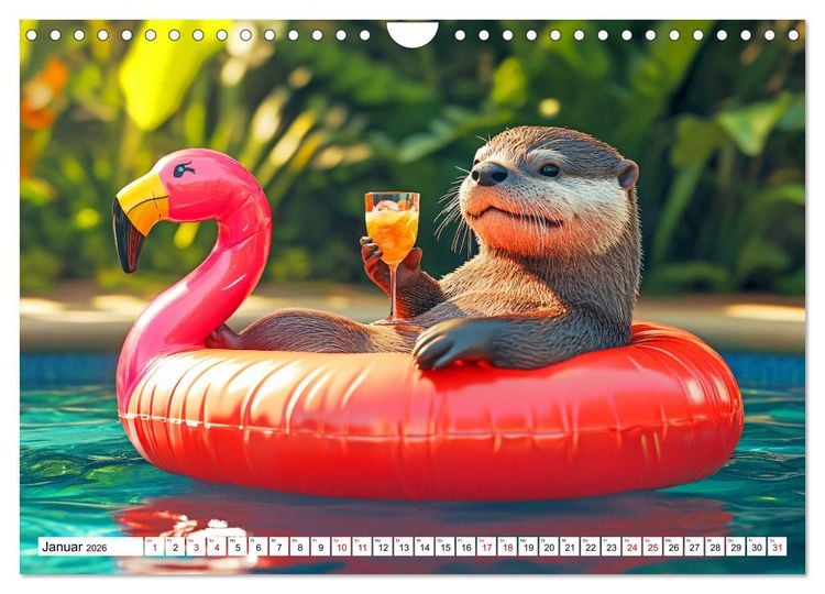 Produktbild: Otterwegs - 12 Monate tierischer Urlaubsspa&szlig; (Wandkalender 2026 DIN A4 quer), CALVENDO Monatskalender