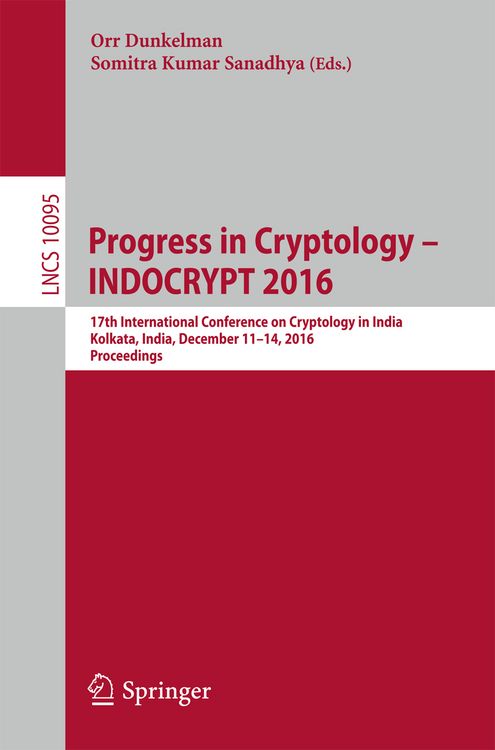Produktbild: Progress in Cryptology &ndash; INDOCRYPT 2016