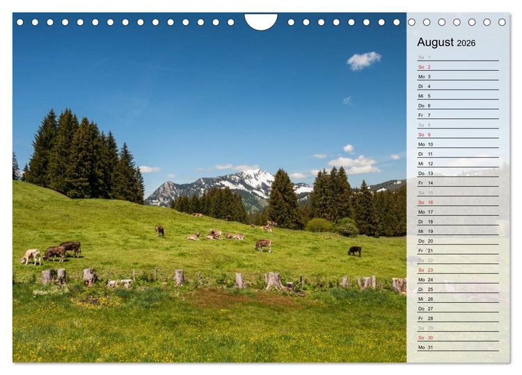 Produktbild: Oberallg&auml;uer Landschaft (Wandkalender 2026 DIN A4 quer), CALVENDO Monatskalender