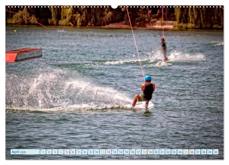 Produktbild: Wakeboarden (hochwertiger Premium Wandkalender 2026 DIN A2 quer), Kunstdruck in Hochglanz