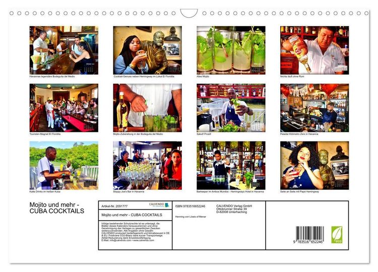 Produktbild: Mojito und mehr - CUBA COCKTAILS (Wandkalender 2026 DIN A3 quer), CALVENDO Monatskalender