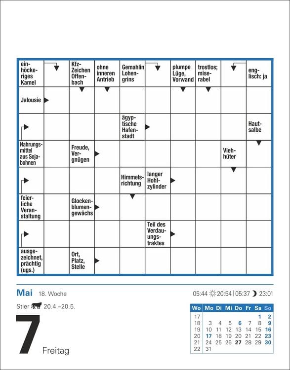 Produktbild: Kreuzwortr&auml;tsel Tagesabrei&szlig;kalender 2027