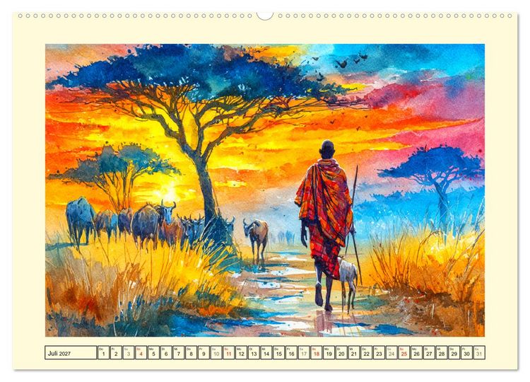 Produktbild: Afrikas Seele. Leuchtende Horizonte zwischen Wildnis und Weite (Wandkalender 2027 DIN A2 quer), CALVENDO Monatskalender