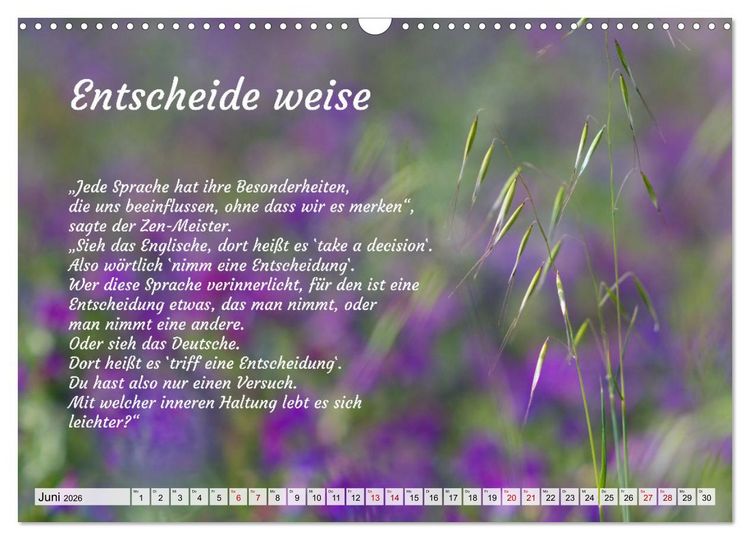 Produktbild: Und der Zen-Meister sprach (Wandkalender 2026 DIN A3 quer), CALVENDO Monatskalender