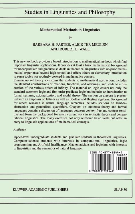 Produktbild: Mathematical Methods in Linguistics