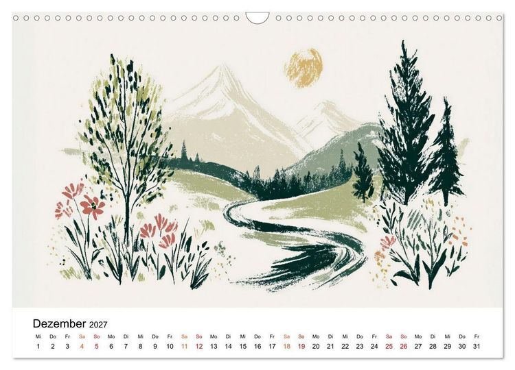 Produktbild: Ein Jahr in sanften Farben (Wandkalender 2027 DIN A3 quer), CALVENDO Monatskalender