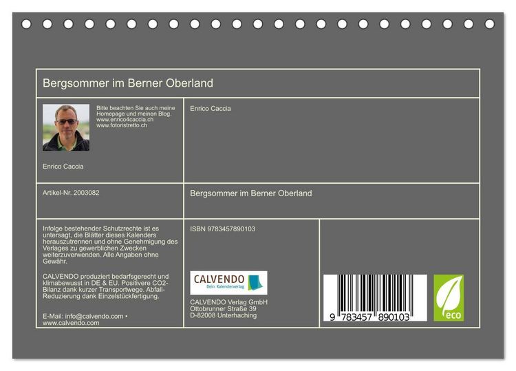 Produktbild: Bergsommer im Berner Oberland (Tischkalender 2026 DIN A5 quer), CALVENDO Monatskalender