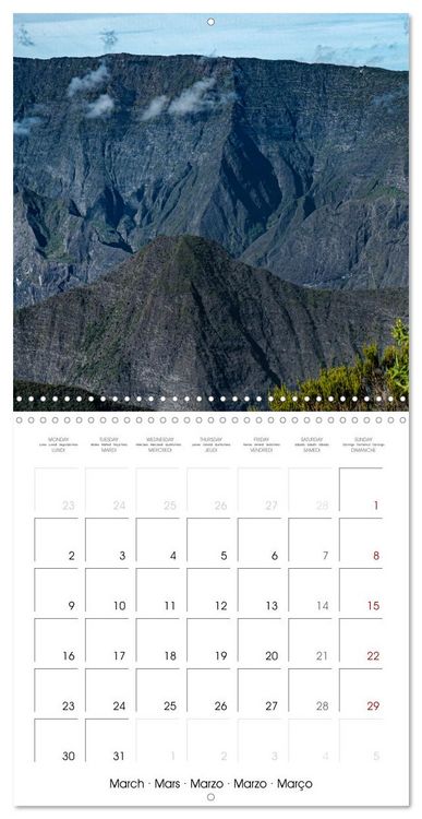 Produktbild: L'ile de la R&eacute;union, un volcan au milieu de l'oc&eacute;an Indien (Calendrier mural carr&eacute; 2026 30x30 cm) Calendrier double avec une page pour vos prises de notes