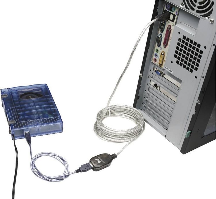 Produktbild: Manhattan USB-Kabel USB 2.0 USB-A Stecker, USB-A Buchse 5.00m Transparent 519779