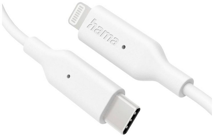 Produktbild: Hama USB-Ladekabel USB 2.0 Apple Lightning Stecker, USB-C&reg; Stecker 1.00m Wei&szlig; 00201598