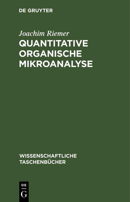 Produktbild: Quantitative organische Mikroanalyse