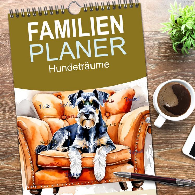 Produktbild: Familienplaner 2026 - Hundetr&auml;ume mit 5 Spalten (Wandkalender, 21 x 45 cm) CALVENDO