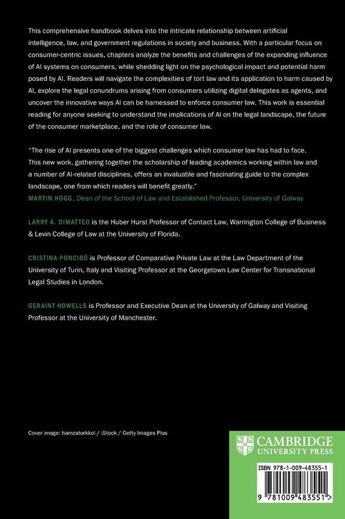Produktbild: The Cambridge Handbook of AI and Consumer Law