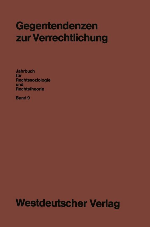 Produktbild: Gegentendenzen zur Verrechtlichung