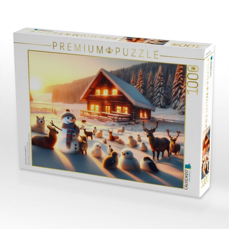 Produktbild: CALVENDO Puzzle Winterliches Abendgl&uuml;hen | 1000 Teile Lege-Gr&ouml;&szlig;e 64x48cm Foto-Puzzle f&uuml;r gl&uuml;ckliche Stunden