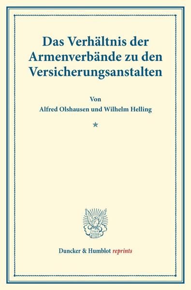 Produktbild: Das Verh&auml;ltnis der Armenverb&auml;nde zu den Versicherungsanstalten.