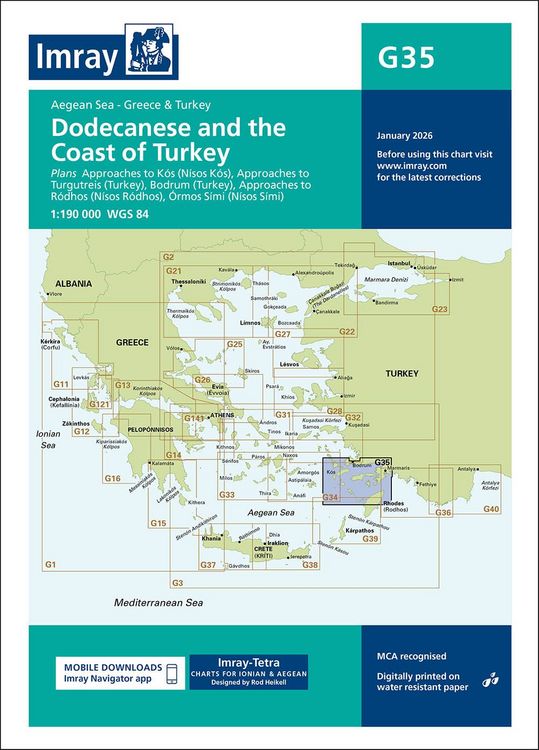 Produktbild: G35 Dodecanese and the Coast of Turkey, Imray Chart