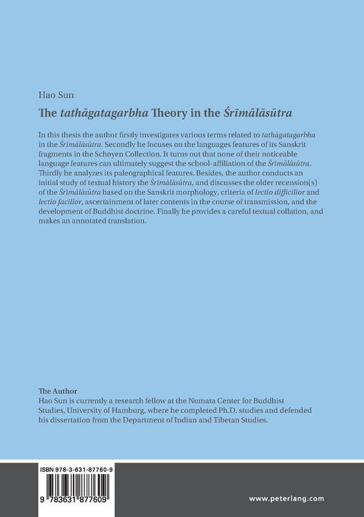 Produktbild: The tathāgatagarbha Theory in the Śrīmālāsūtra