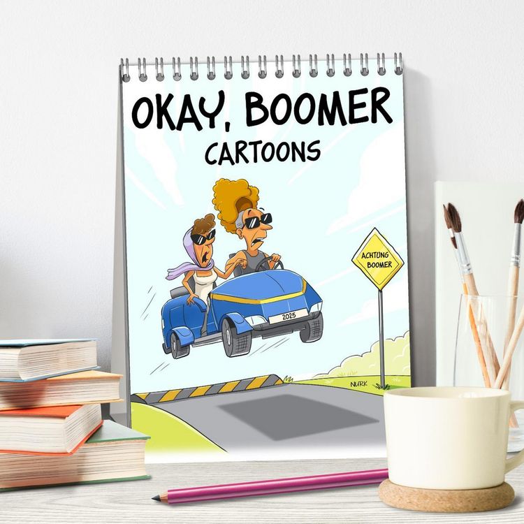 Produktbild: Okay, Boomer - Cartoons (Tischkalender 2026 DIN A5 hoch), CALVENDO Monatskalender