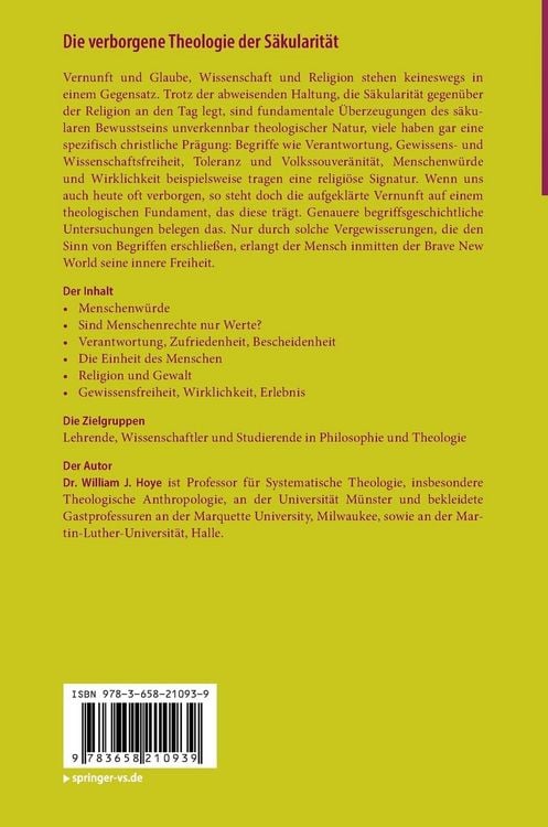 Produktbild: Die verborgene Theologie der S&auml;kularit&auml;t