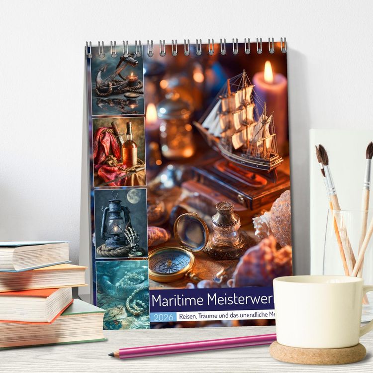 Produktbild: Maritime Meisterwerke (Tischkalender 2026 DIN A5 hoch), CALVENDO Monatskalender